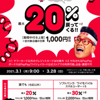 【お得！】超ペイペイ祭り　3/28まで